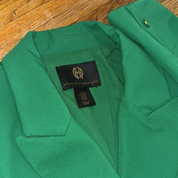House of Harlow Revolve Green silhouette button blazer in green size M jacket - Picture 2 of 5